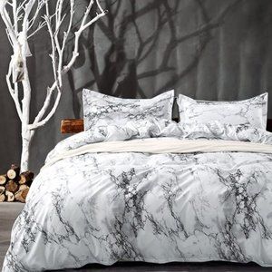 3 pcs Marble Printed Queen Bedding Duvet Cover Set